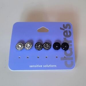 Claire's Small Round Stone Cluster Post Earrings